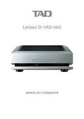 TAD D-1000 mk2 Manuel De L'utilisateur