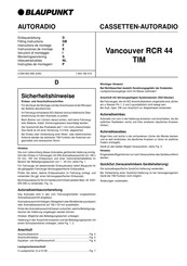 Blaupunkt Vancouver RCR 44 TIM Instructions De Montage