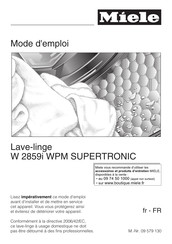 Miele W 2859i WPM SUPERTRONIC Mode D'emploi
