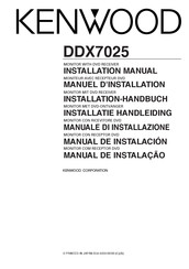 Kenwood DDX7025 Manuel D'installation