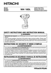 Hitachi WH 10DL Instructions De Sécurité Et Mode D'emploi