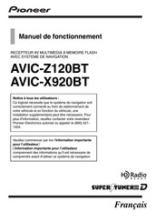 Pioneer Avic-X920BT Manuel De Fonctionnement