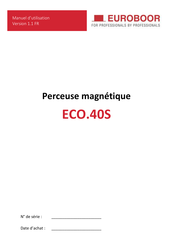 Euroboor ECO.40S Manuel D'utilisation