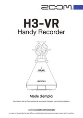 Zoom H3-VR Mode D'emploi