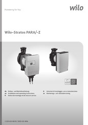 Wilo Stratos PARA/-Z 1-11 Série Notice De Montage Et De Mise En Service