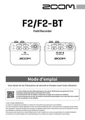 Zoom F2-BT Mode D'emploi