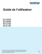 Brother RJ-2050 Guide De L'utilisateur