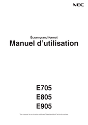 NEC E905 Manuel D'utilisation