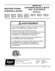 Bard W42G1CC Instructions D'installation