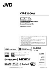 JVC KW-Z1000W Guide De Démarrage Rapide
