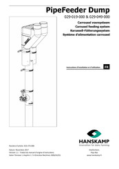 Hanskamp PipeFeeder Dump 029-019-000 Instructions D'installation Et D'utilisation