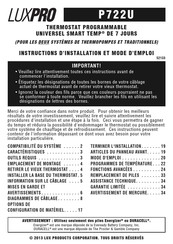 LuxPro SMART TEMP P722U Instructions D'installation Et Mode D'emploi