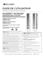 Williams AC2030T Guide De L'utilisateur