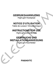 Electrum PA6040VTC Notice D'utilisation