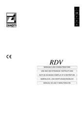 Zanotti RDV102021F Notice De Mode D'emploi Et D'entretien