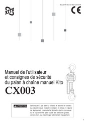 KITO CX003 Manuel De L'utilisateur