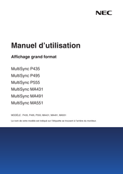 NEC MultiSync P495 Manuel D'utilisation