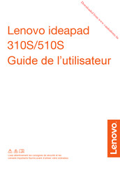 Lenovo Ideapad 310S Guide De L'utilisateur
