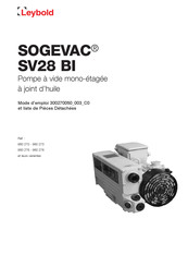 Leybold SOGEVAC SV28 BI Mode D'emploi