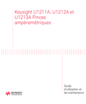 Keysight U1213A Guide D'utilisation Et De Maintenance