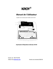 Kroy K4100 Manuel De L'utilisateur