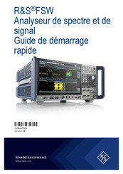 Rohde & Schwarz R&S FSW Guide De Démarrage Rapide