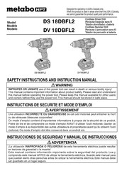 Metabo HPT DV 18DBFL2 Instructions De Sécurité Et Mode D'emploi
