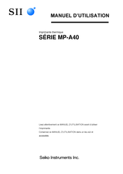 SII MP-A40 Série Manuel D'utilisation