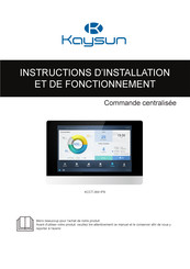 Frigicoll Kaysun KCCT-384 IPS Instructions D'installation Et De Fonctionnement