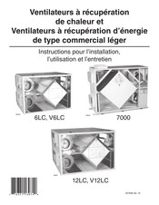 Venmar V12LC Manuel D'instructions Pour L'installation, L'utilisation Et L'entretien