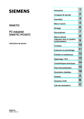 Siemens SIMATIC IPC547C Instructions De Service