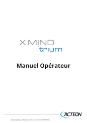 ACteon X-MIND trium Manuel De L'opérateur