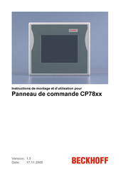 beckoff CP78 Série Instructions De Montage Et D'utilisation