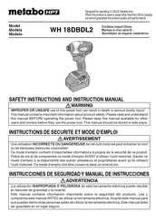 Metabo HPT WH 18DBDL2 Instructions De Sécurité Et Mode D'emploi