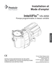 Pentair IntelliFlo VS-3050 Installation Et Mode D'emploi