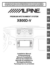 Alpine X800D-V Manuel D'installation