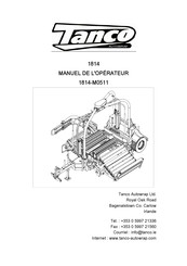 Tanco 1814-M0511 Manuel De L'opérateur
