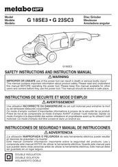 Metabo HPT G 18SE3 Instructions De Sécurité Et Mode D'emploi