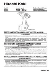 Hitachi Koki WR 14DM Instructions De Sécurité Et Mode D'emploi