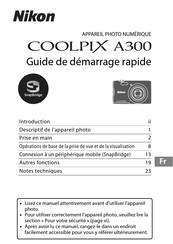 Nikon COOLPIX A300 Guide De Démarrage Rapide