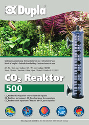 Dupla CO2 Reaktor 500 Mode D'emploi