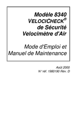 TSI VELOCICHECK 8340 Mode D'emploi Et Consignes De Maintenance