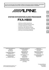 Alpine PXA-H800 Guide D'installation