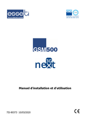 Esse-ti GSM500 Manuel D'installation Et D'utilisation