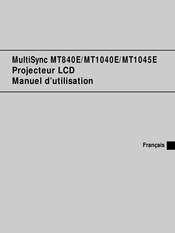 NEC MultiSync MT1045E Manuel D'utilisation