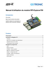 Gotronik Joy-IT RPI-Explorer700 Manuel D'utilisation