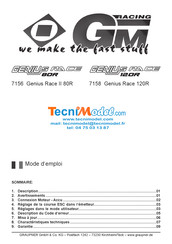 GM Racing Genius Race 120R Mode D'emploi