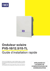 Fimer PVS-10 Guide D'installation Rapide