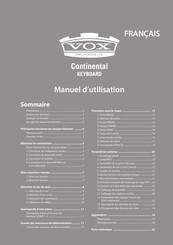 Vox Continental Manuel D'utilisation