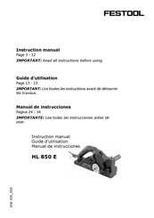 Festool HL 850 E Guide D'utilisation